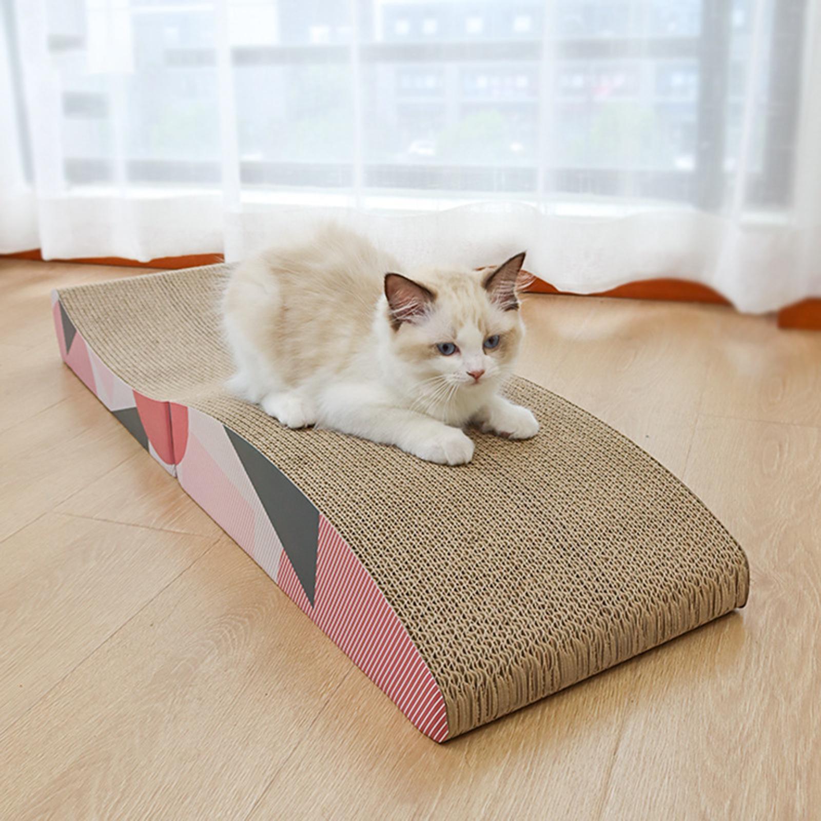 Corrugated Scratching Bed Foldable Scratch Pad Kitty Cat Scratcher Cardboard