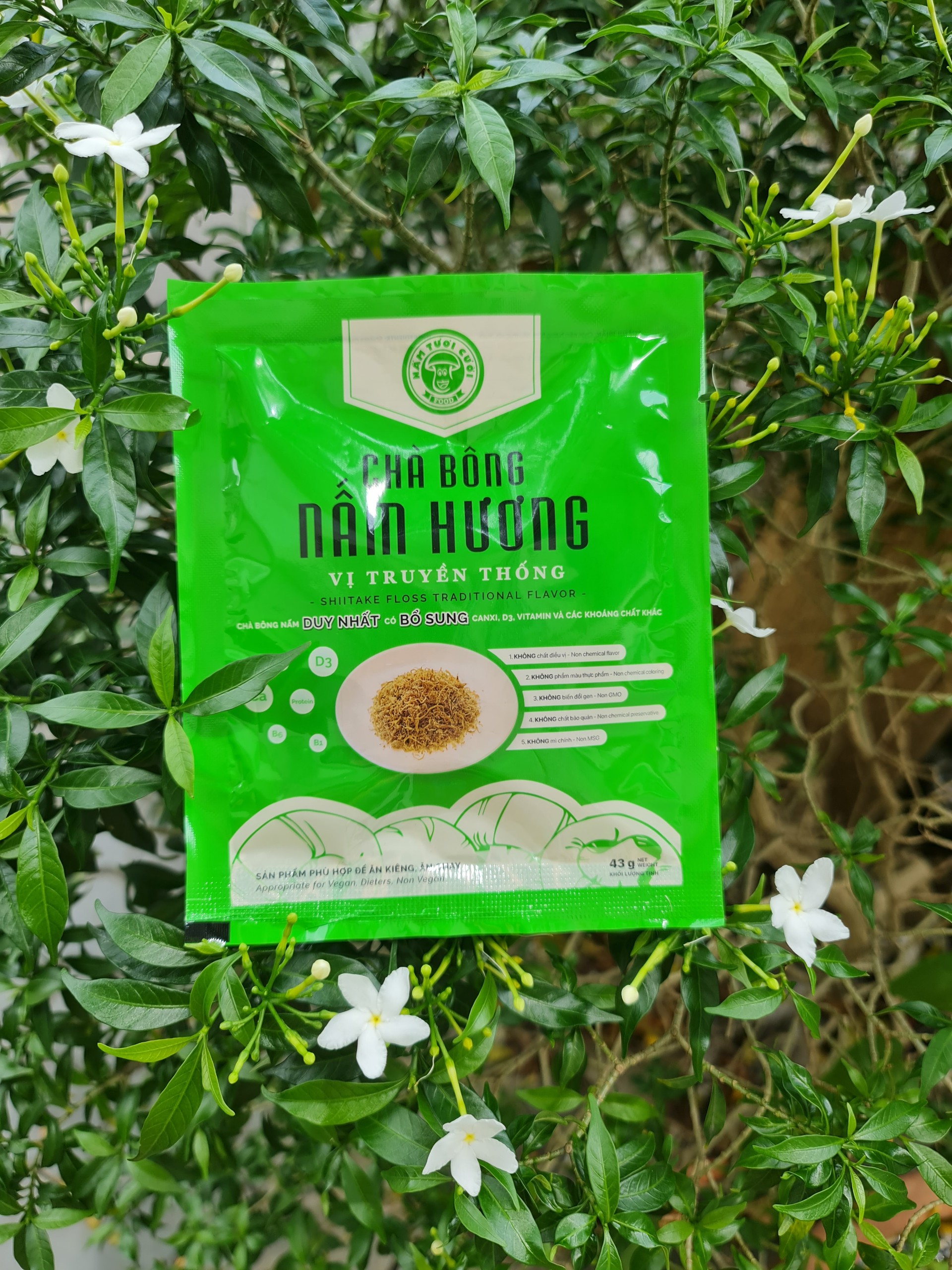 Chà Bông Nấm Chay Vị Truyền Thống 43gr Nấm Tươi Cười