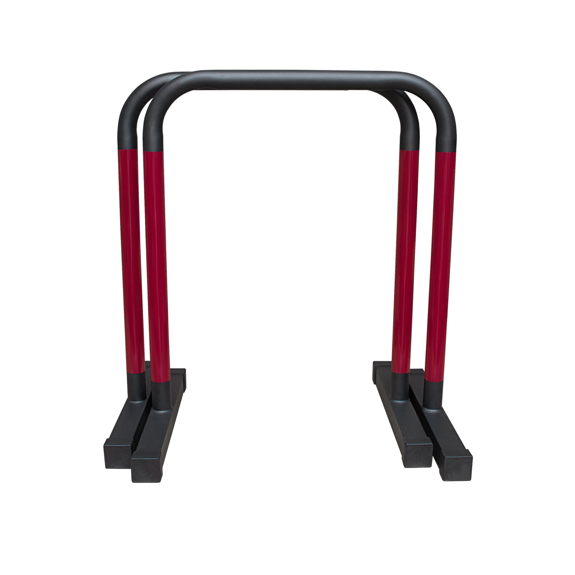 Xà kép Parallettes Dip Bars cao 83cm, Pocorrys PADS-01, Màu đen sọc đỏ