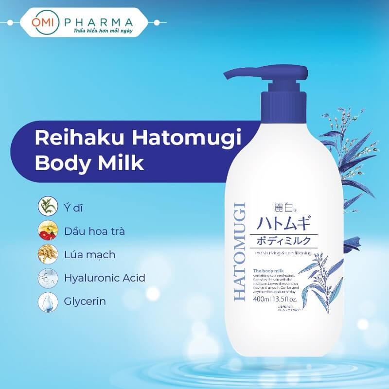 Sữa Dưỡng Thể Ban Đêm Hatomugi The Body Milk Hạt Ý Dĩ Nhật Bản (400ml)