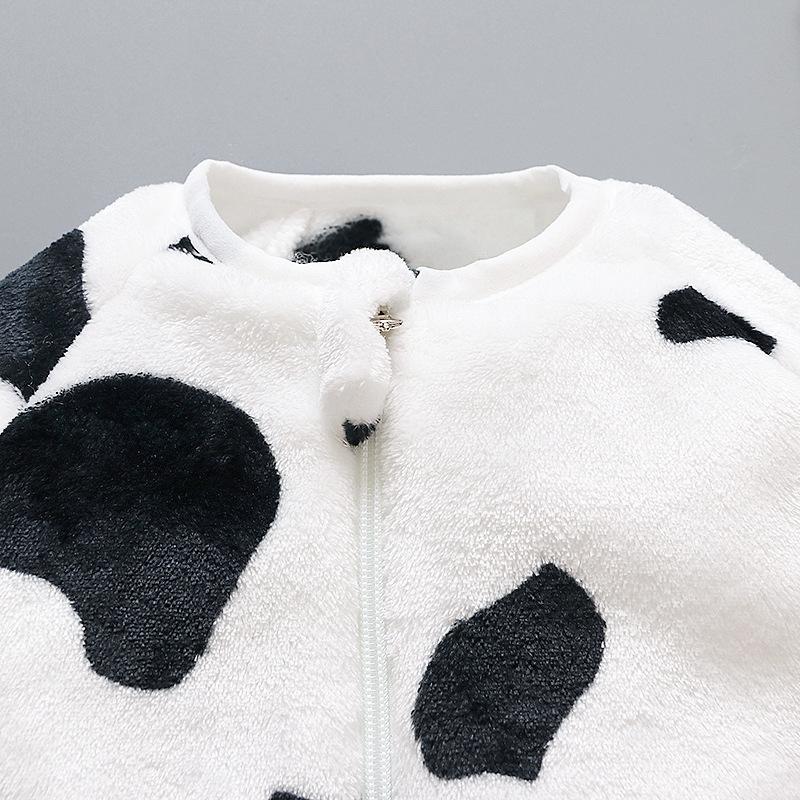 Thu Đông Cho Bé Gái Bé Trai Áo Liền Quần Hình Hoạt Hình Dễ Thương Họa Tiết Dép Nỉ Túi Ngủ Trẻ Em Tổng Thể Jumpsuit Sơ Sinh Trẻ Em Quần Áo