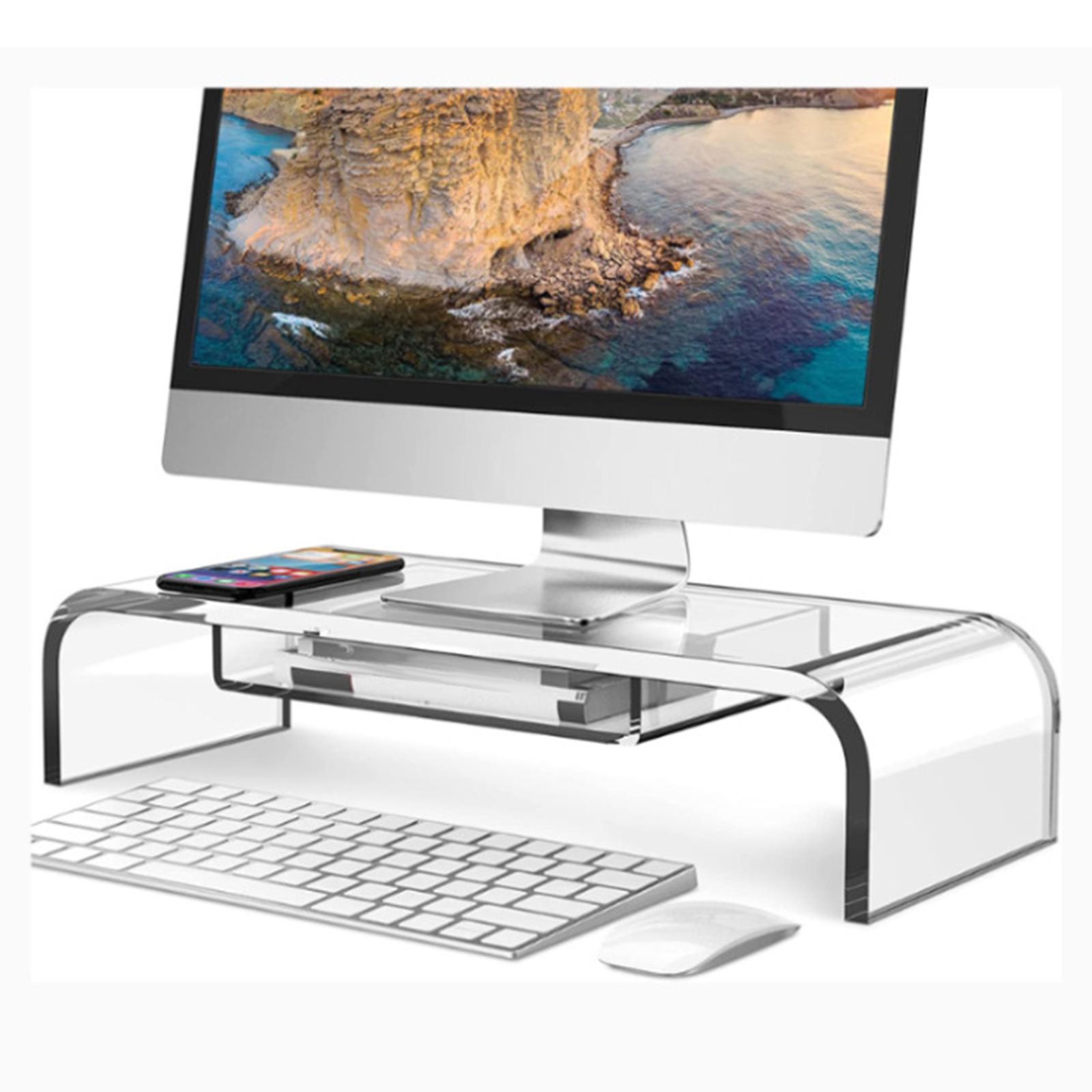 PC Stand Clear Computer Monitor Stand Desk Storage Rack for Desk Office Home