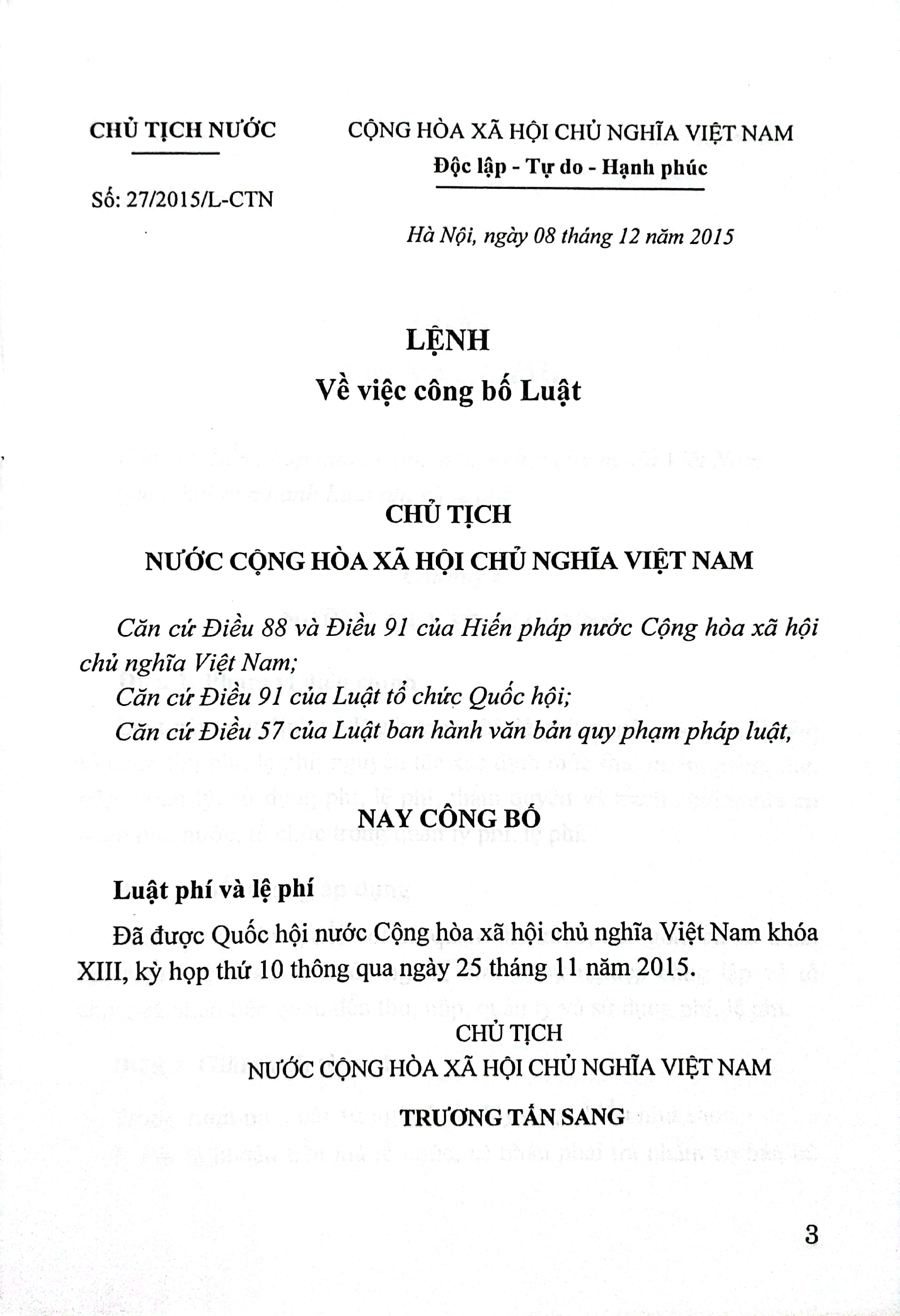 Luật phí và lệ phí