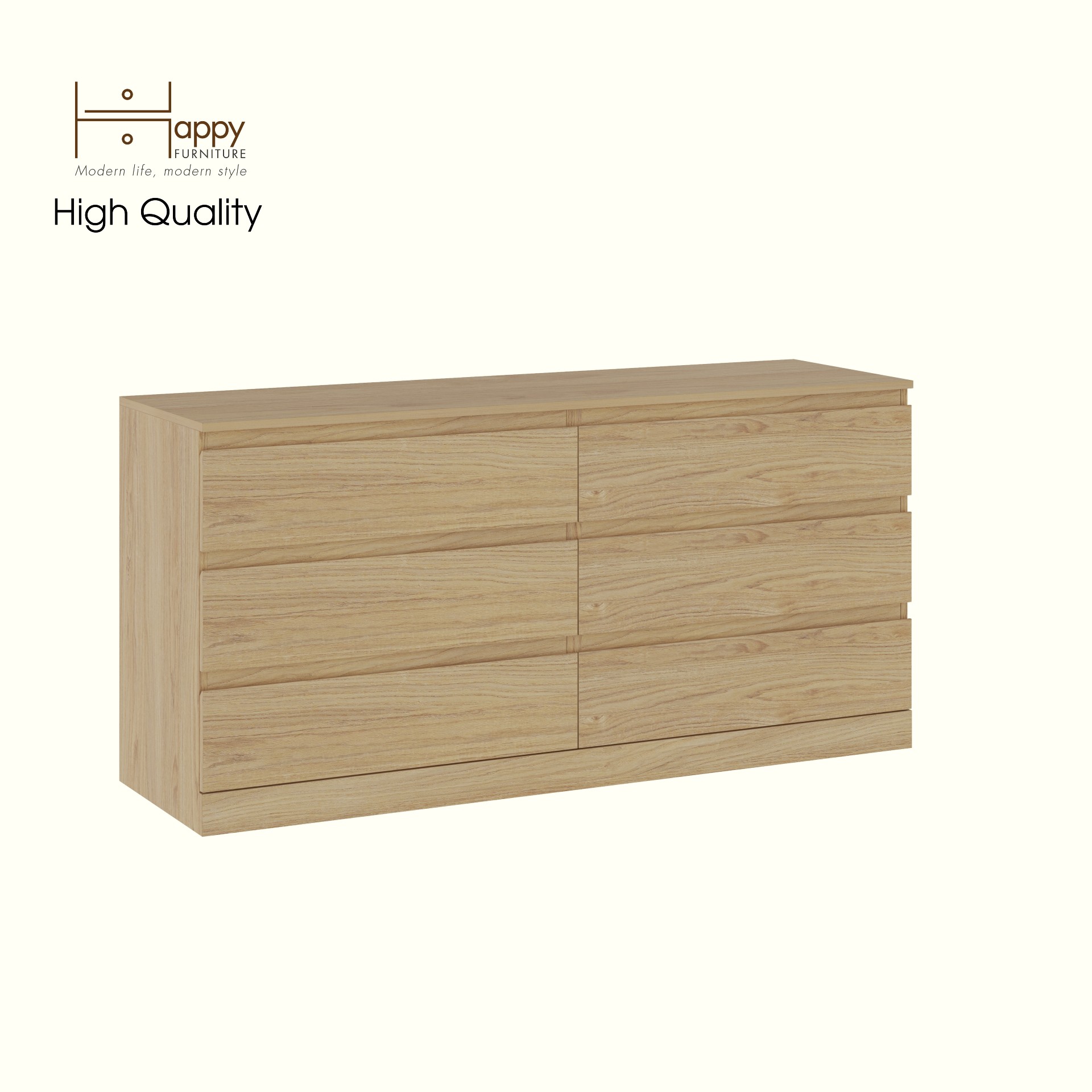 [Happy Home Furniture] DOOBIE,  Tủ 6 ngăn kéo ,  160cm x 48cm x 78cm ( DxRxC), THK_004