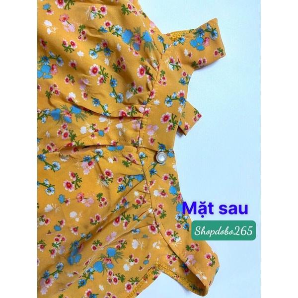 Set đồ nữ,đồ bộ nữ,đồ ngủ mặc nhà đùi vải lụa cổ yếm hoa nhí siêu cute.