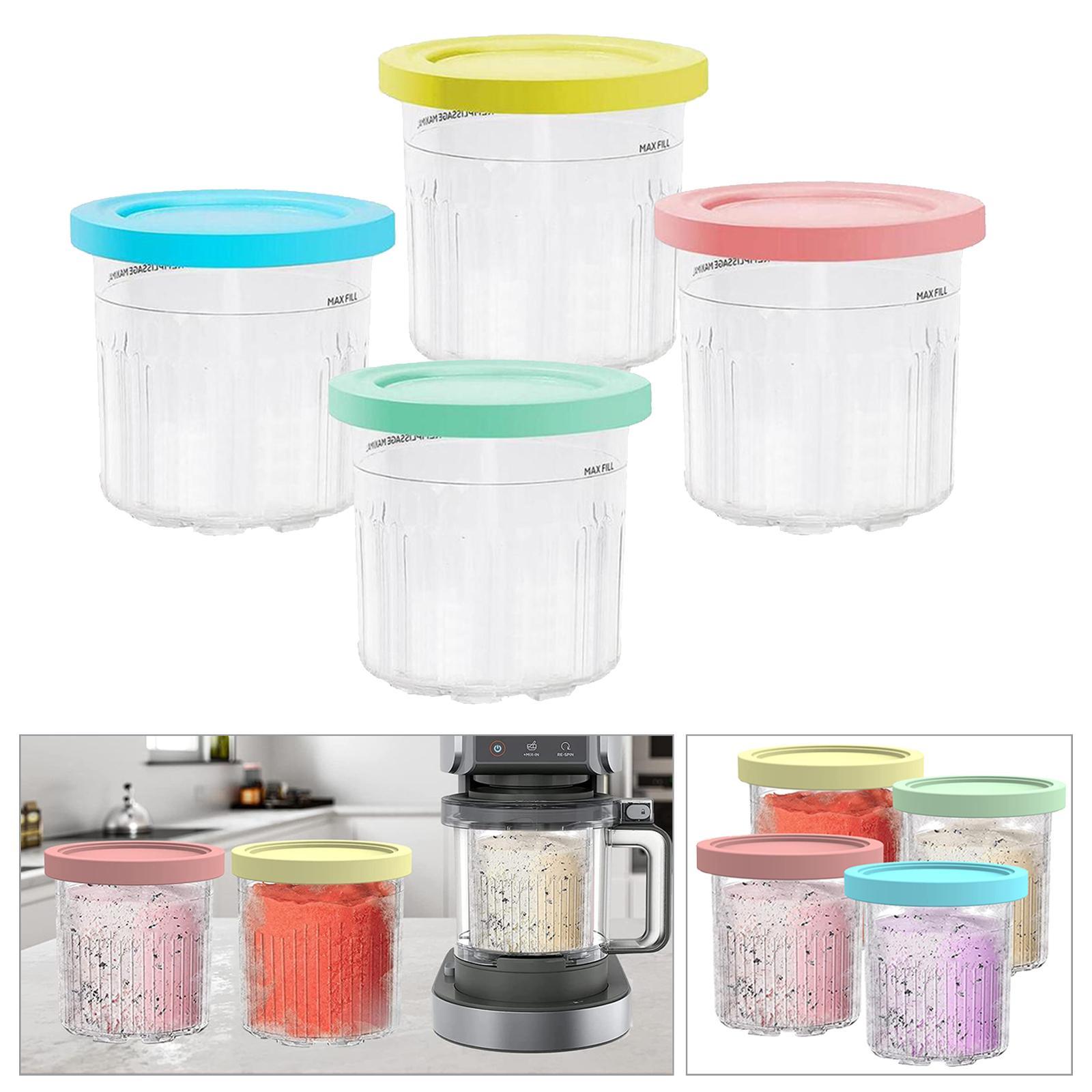 4Pcs Dessert Container Leakproof Ice Cream Pint Cup for Soup Ice Cream Maker