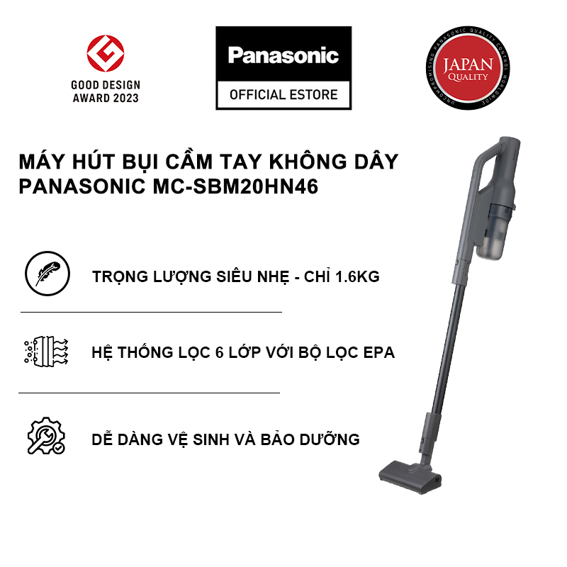 Máy Hút Bụi Cầm Tay Không Dây Panasonic MC-SBM20HN46 - Đa năng - Siêu nhẹ - Hàng chính hãng