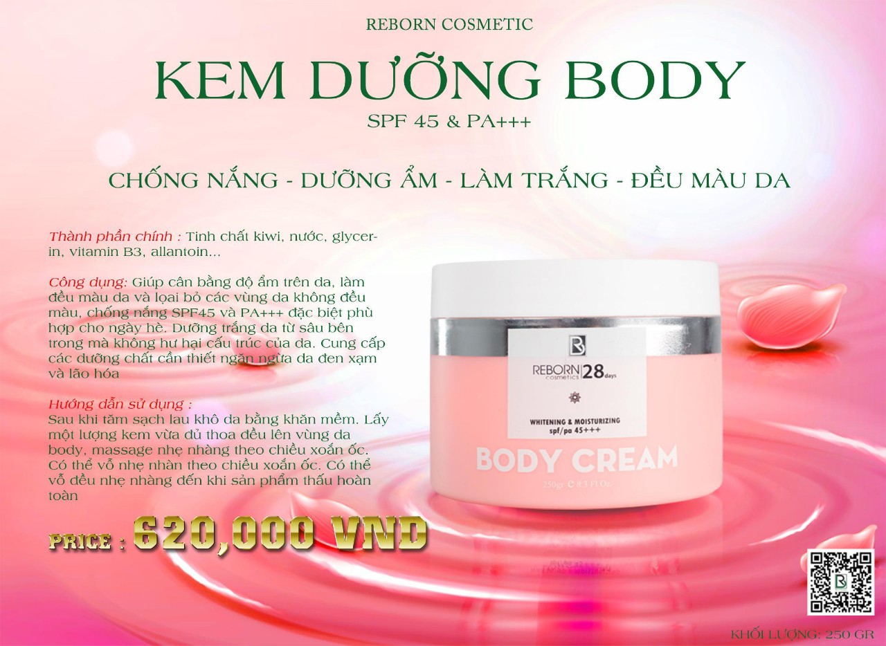 Kem Dưỡng Trắng Da REBORN WHITENING BODY