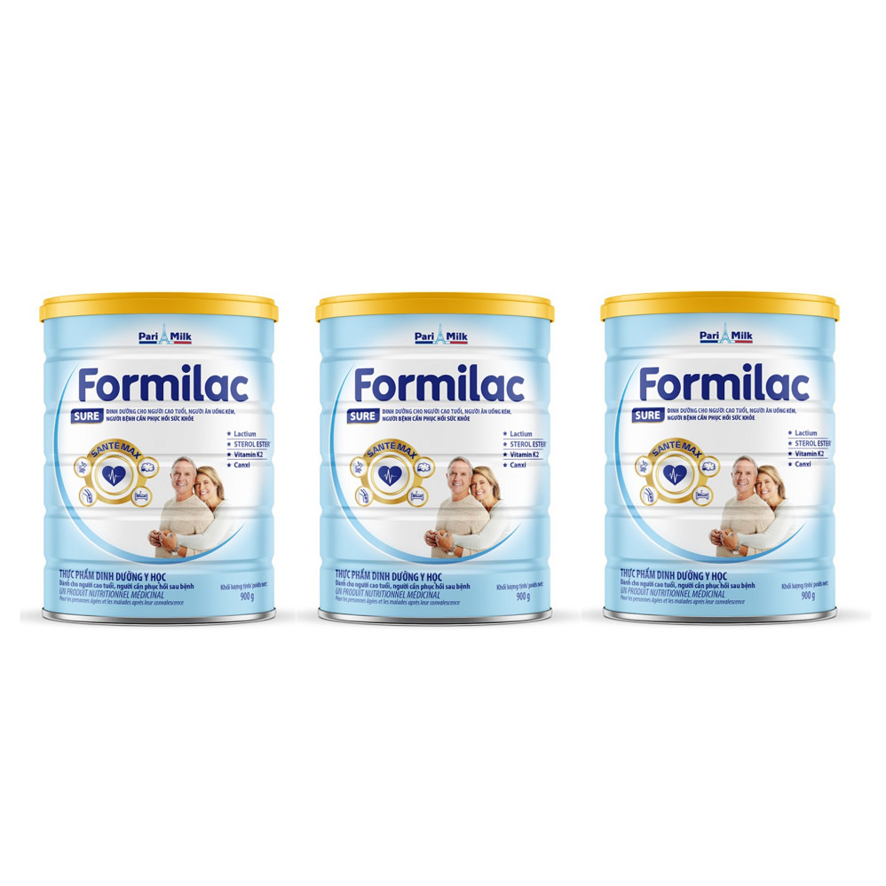 Bộ 3 Lon Sữa bột Formilac SURE (người cao tuổi) - 900g
