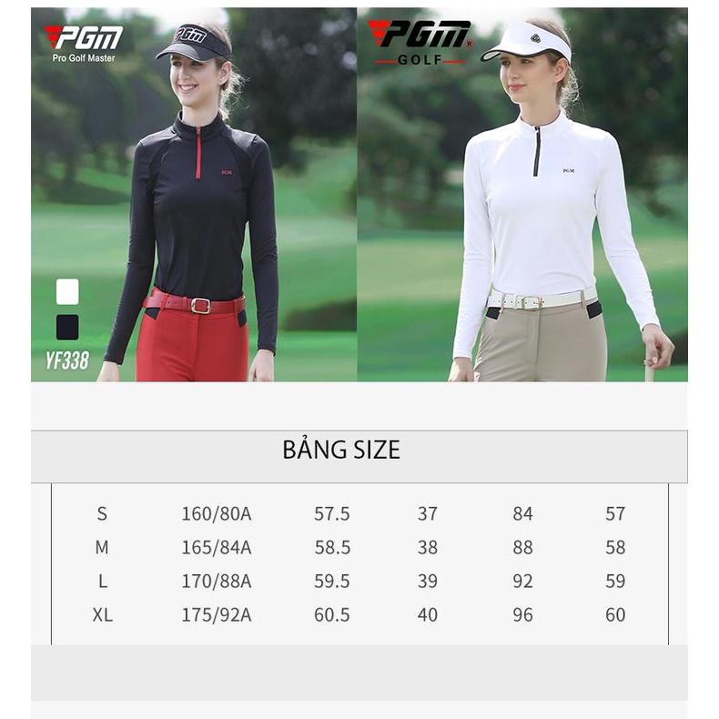 Áo dài tay Golf nữ chính hãng PGM - YF338 - Chất liệu vải sợi Polyester kết hợp spandex cao cấp, bền đẹp