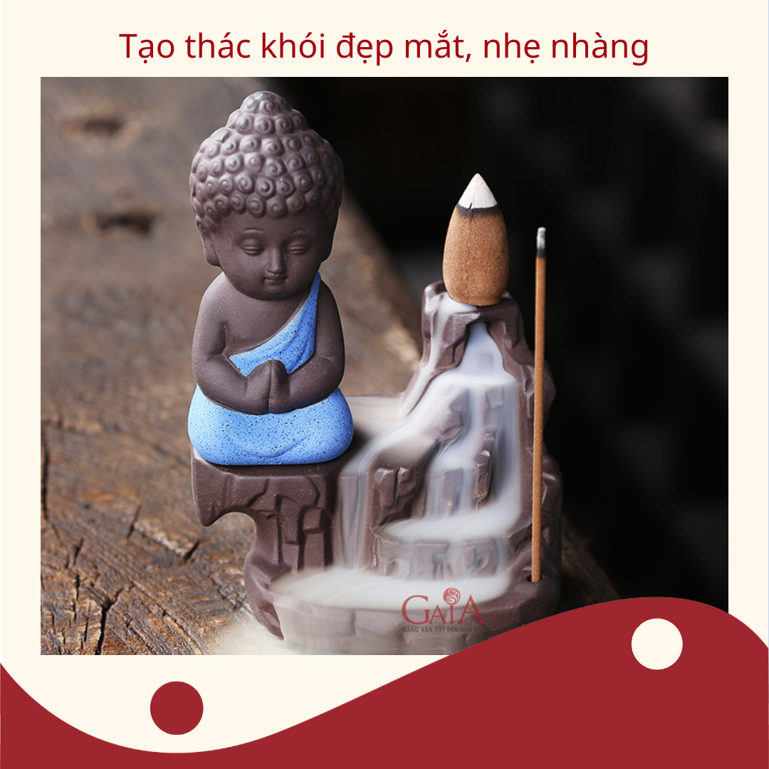 Đế đốt nhang xông trầm tượng Như Lai tạo dòng khói đẹp mắt