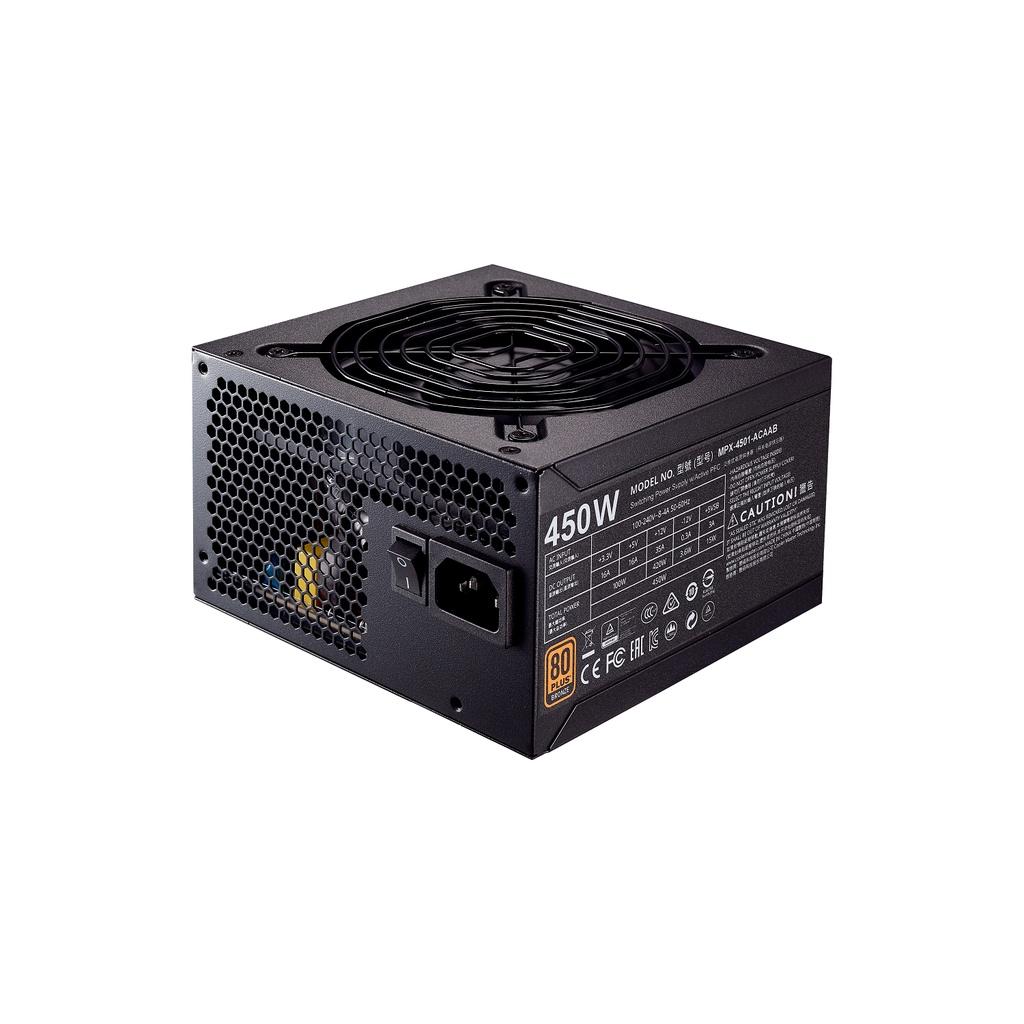 Nguồn máy tính Cooler Master MWE V2 230V 450 450W 80 Plus Bronze màu đen - Hàng chính hãng