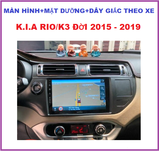 Màn hình androi 9 inchs xe K.I.A RIO/K3 đời 2015 đến 2019 màn cường lực cảm ứng kết nối WIFI điều khiển giọng nói cấu hình Ram 1G. bộ nhớ trong16G.Bộ màn +mặt dưỡng và dây giắc xe K.I.A RIO/K3. Đầu dvd oto, phụ kiện xe hơi.