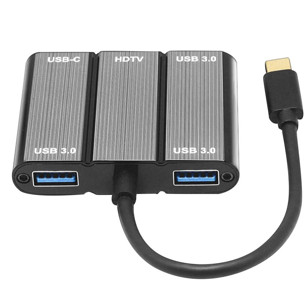 USB Multiport Hub Converter with 4K HDTV Output, 3 USB3.0 Ports, USB-
