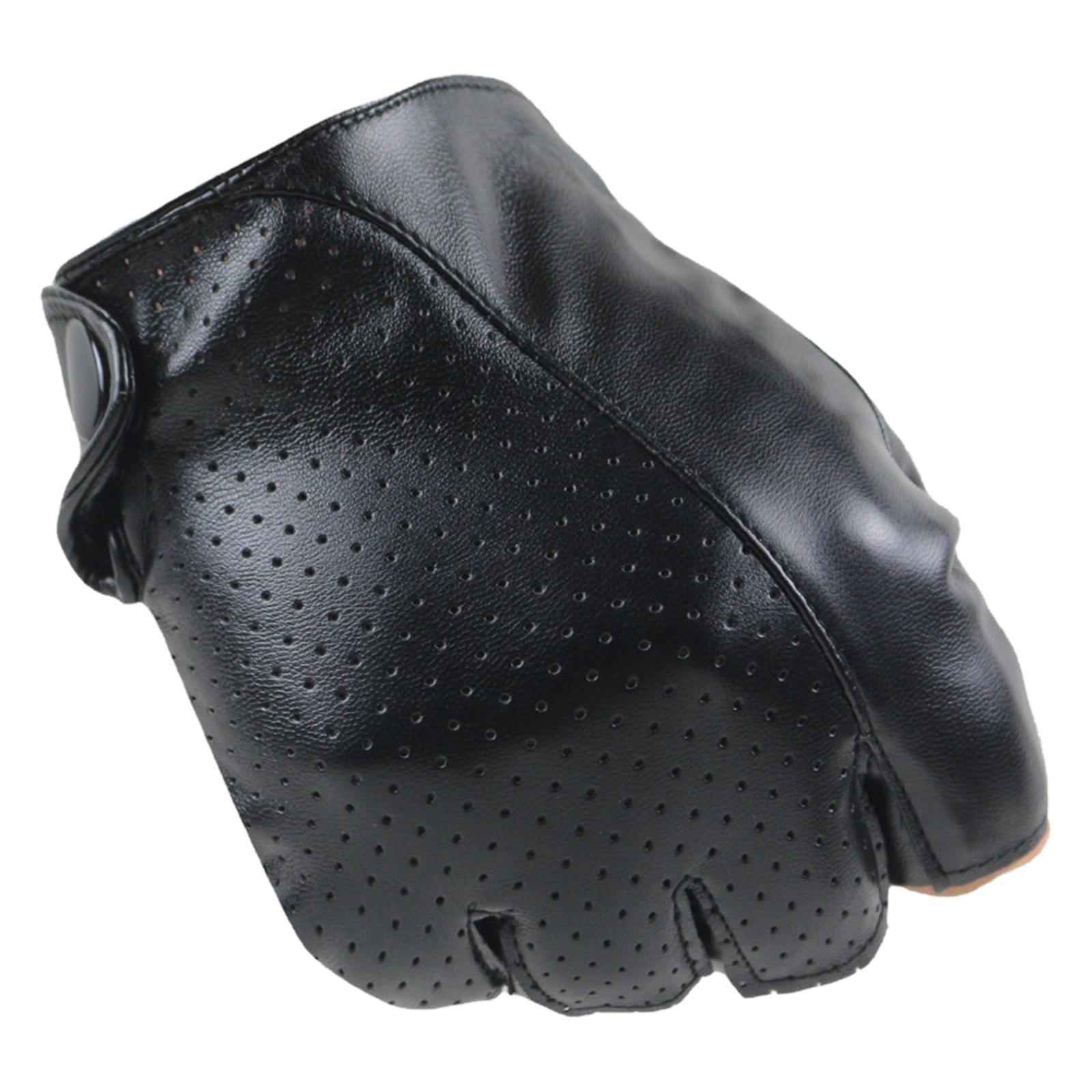 Wear Resistant Half Finger Gloves Lightweight PU Leather Gloves for Driving