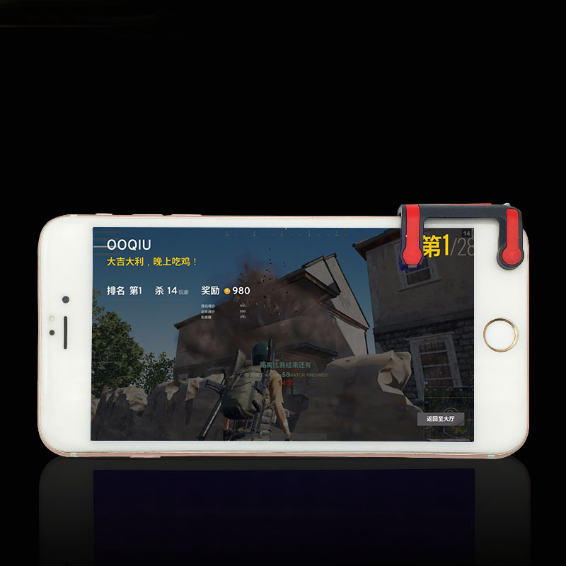 Bộ 2 Nút Bấm Chơi Game Bắn Súng PUBG, ROS Dòng Cải Tiến MX Vân Đỏ Trên Điện Thoại, Ipad