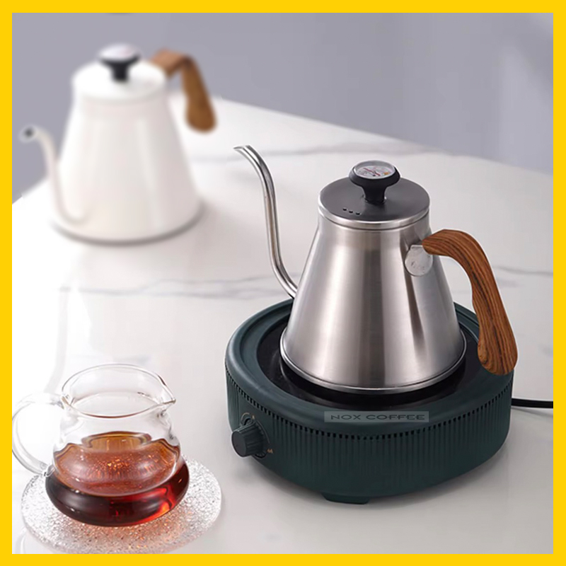 Ấm đun nước cổ ngỗng pha cà phê có kèm nhiệt kế đo nhiệt độ nước | Dung tích 1,2 lít