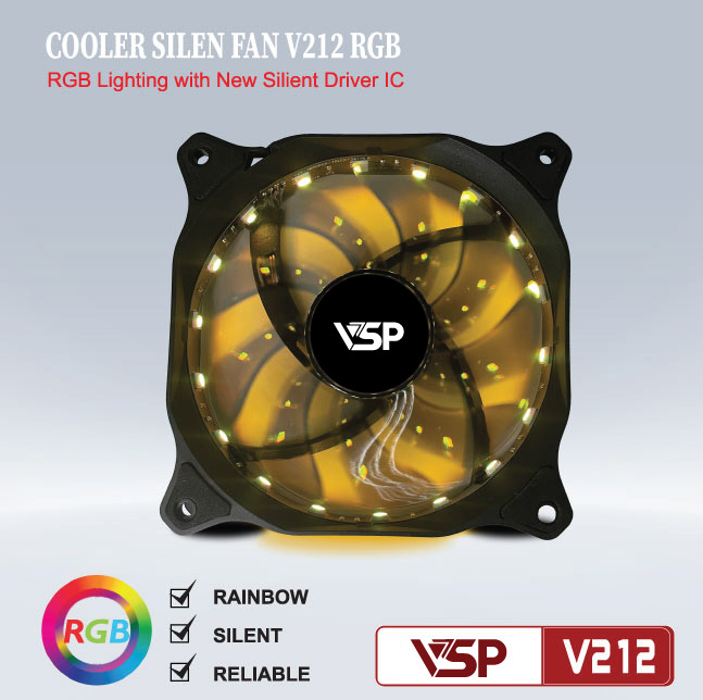 QUẠT TẢN NHIỆT V212 LED RGB SIÊU XỊN-HT