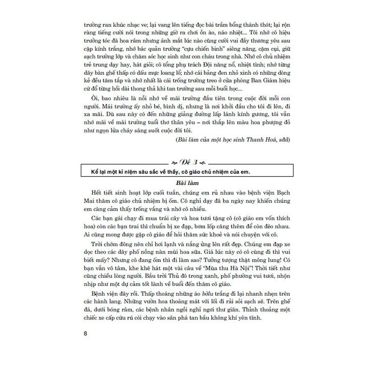 Sách - Những Bài Làm Văn Tiêu Biểu Lớp 8 - Dùng Cho Các Bộ Sách Giáo Khoa Hiện Hành - Hồng Ân