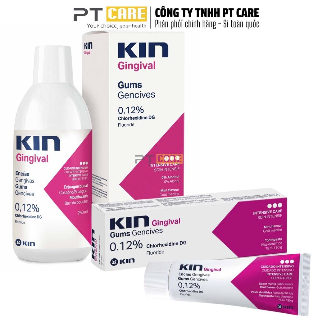 Combo Nước Súc Miệng Và Kem Đánh Răng Kin Gingival 250ml/75ml Ngăn Ngừa Viêm Nướu