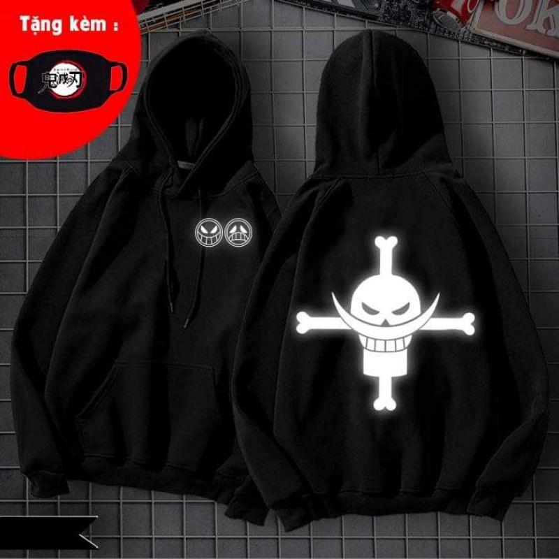 Áo Hoodie One Piece Phản Quang Râu Trắng cực chất đẹp giá rẻ