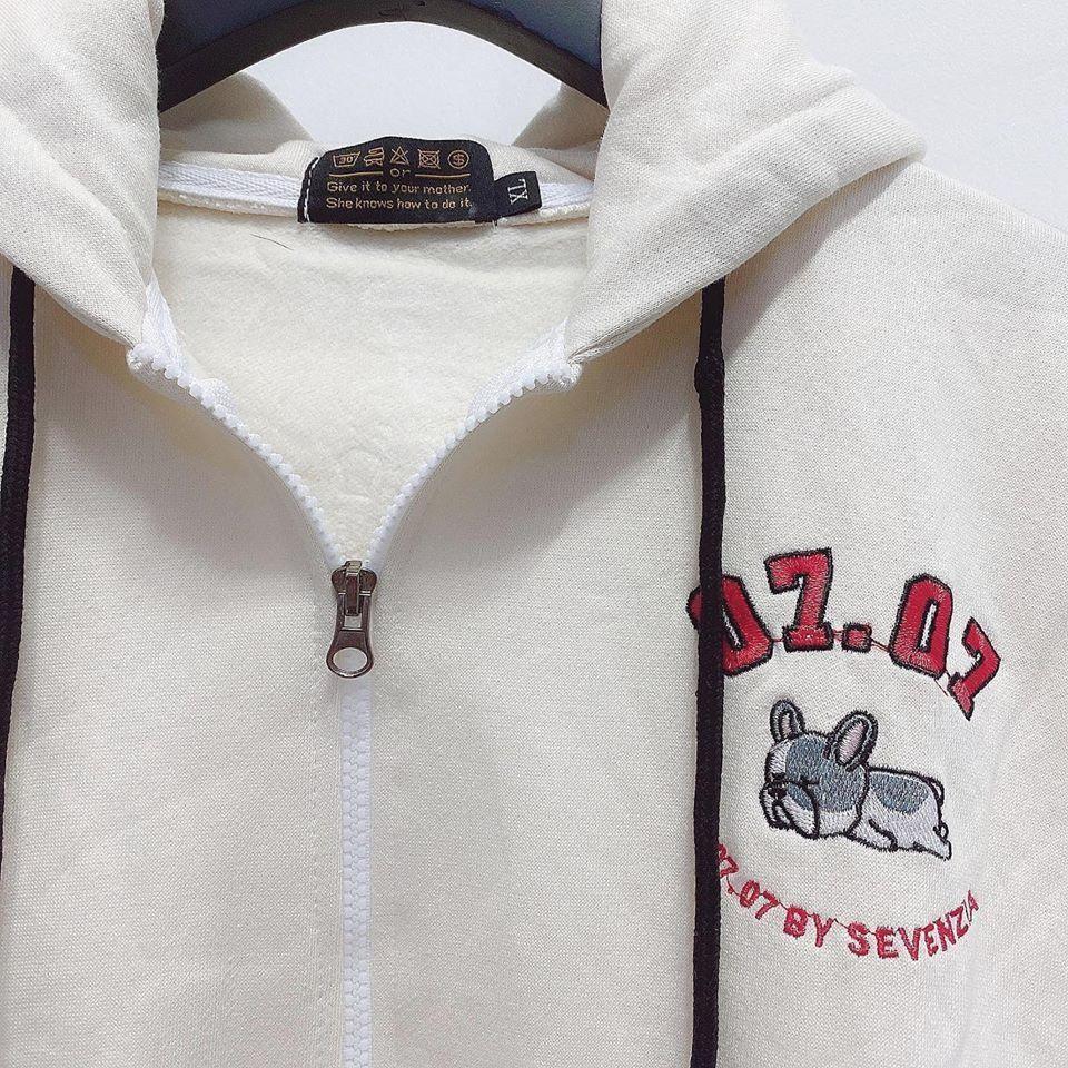 Áo Hoodie - Áo Khoác Nỉ Nam Nữ Dây Kéo Unisex Thêu 0707 Cực Hot - Kèm DEAL Sốc