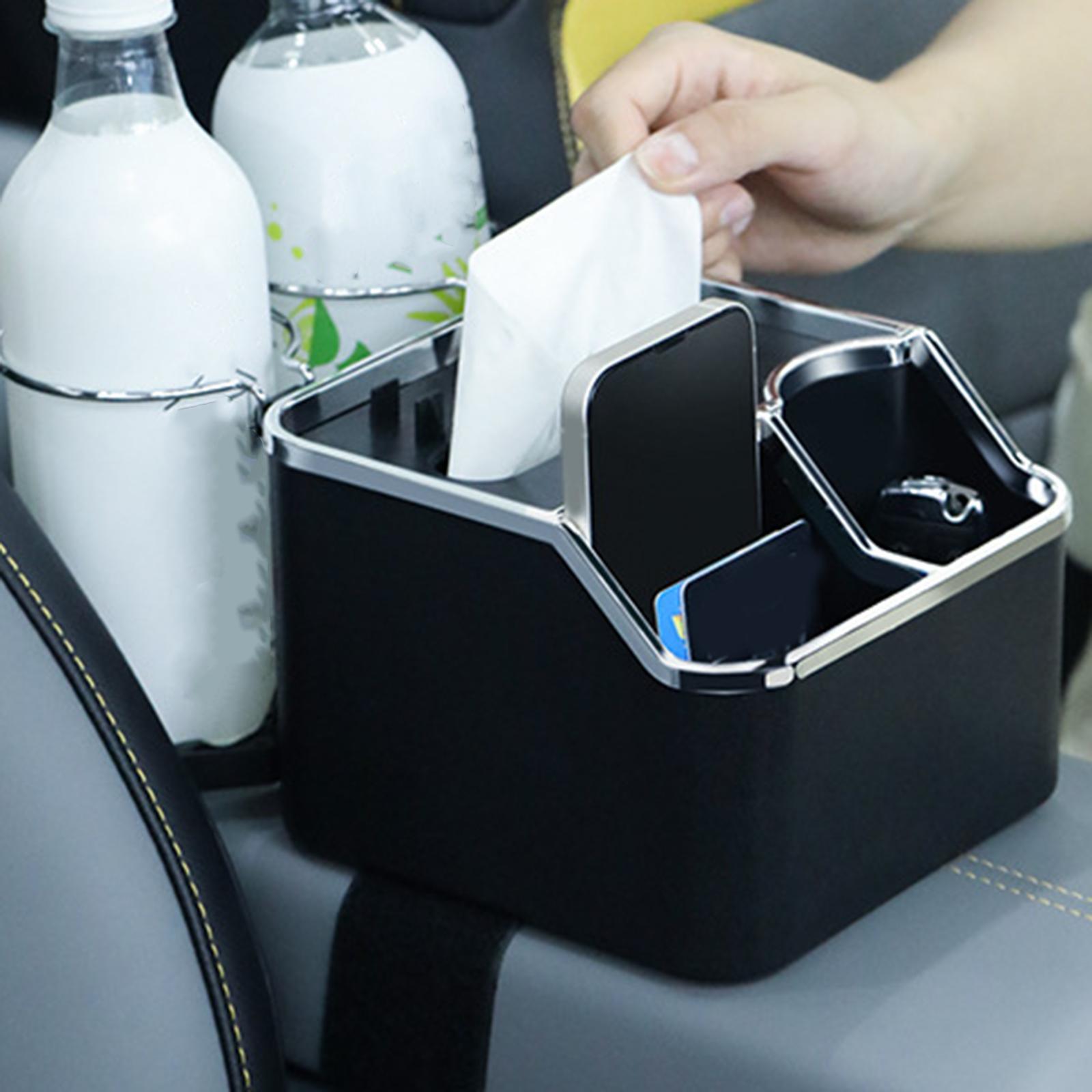 Car Armrest Storage Box Foldable Cup Holder for Coffee Cups Cellphones