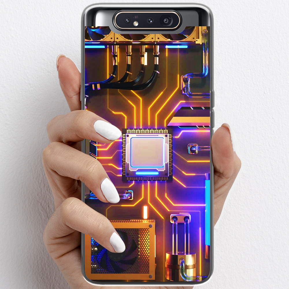 Ốp lưng cho Samsung Galaxy A80 nhựa TPU mẫu Chip CPU máy tính