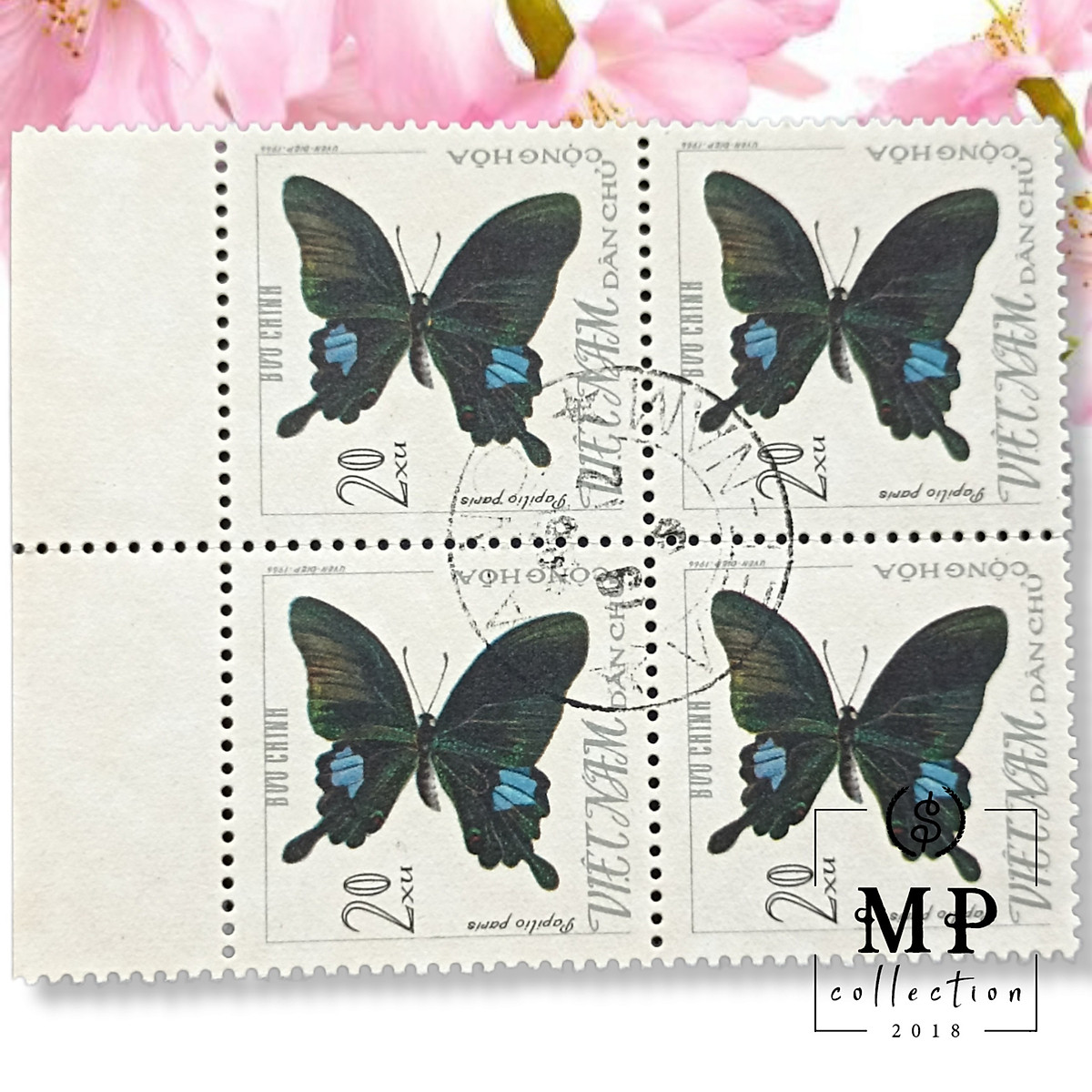 Bộ 6 tem sưu tập CTO Việt Nam chủ đề các loài bướm ms 179