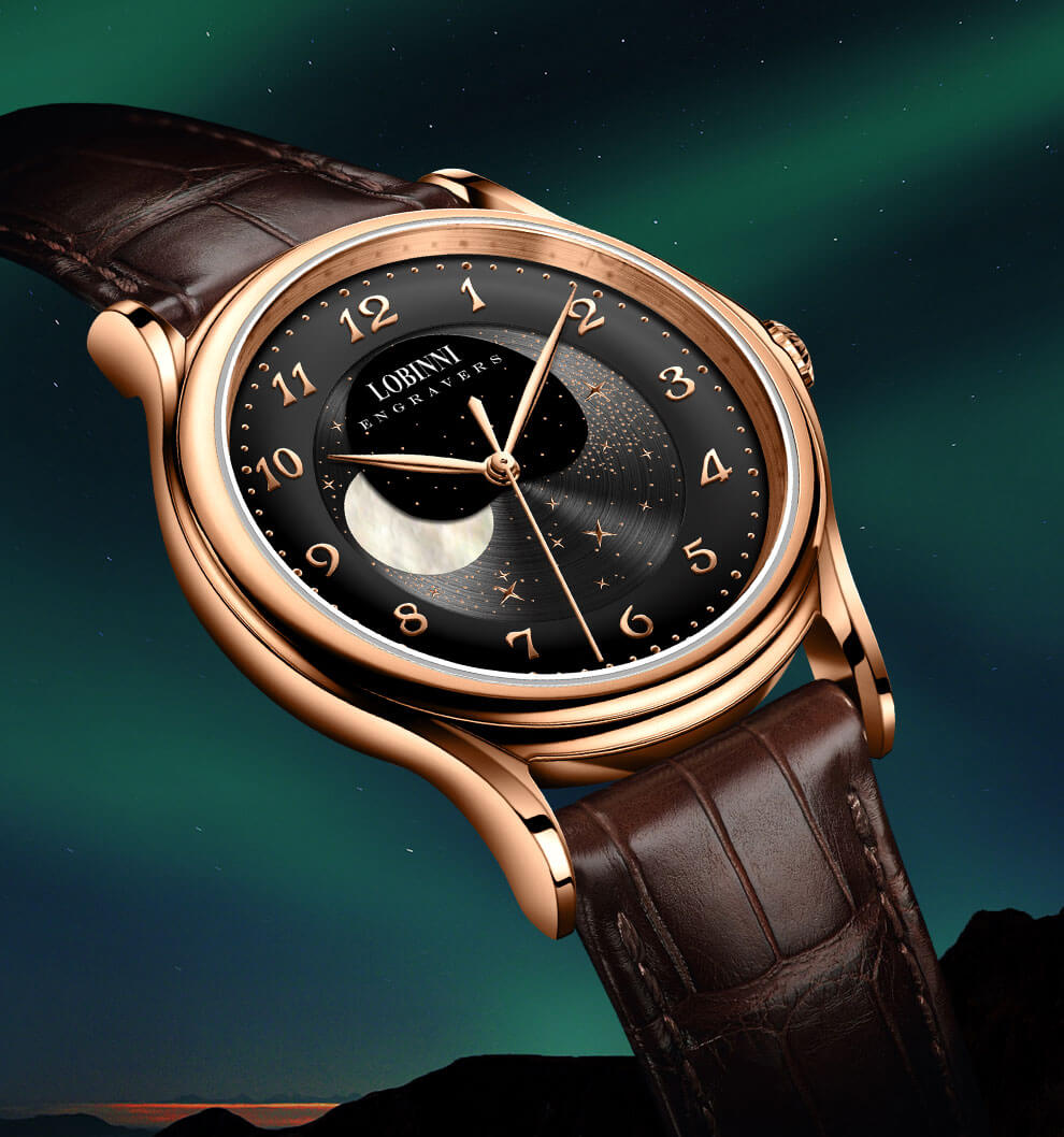 Đồng hồ nam chính hãng LOBINNI L1810-2 Fullbox, Kính sapphire ,chống xước,chống nước,dây da xịn, Mới 100%,Bảo hành 24 tháng