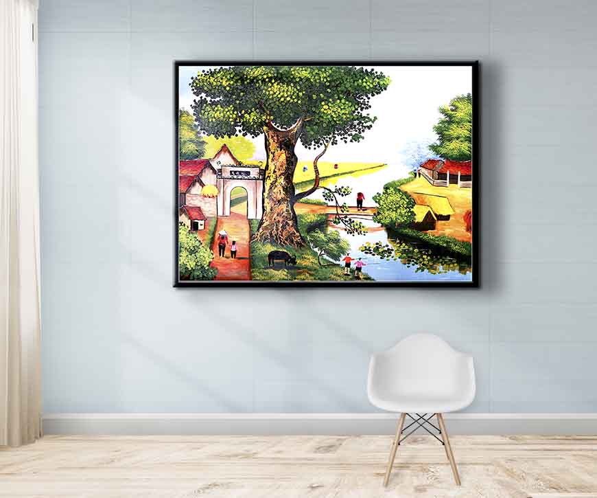 Tranh canvas treo tường làng quê Việt Nam - QVN024