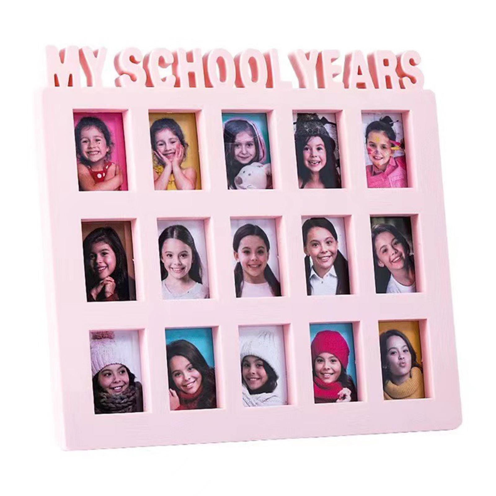 School Years Picture Frame Gift Graduation Photo Frame Displays 15 1.6x2 Pictures for Wall and Tabletop