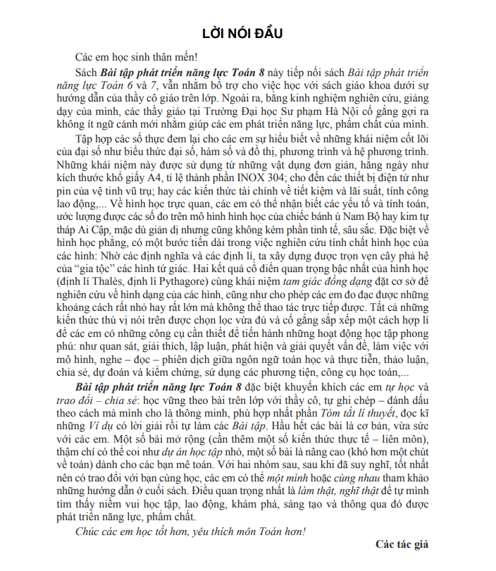 Sách - Bài tập phát triển năng lực Toán 8 - tập 1