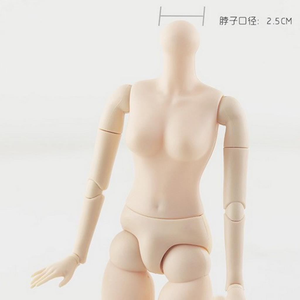 45cm 26 Joints Nude Girl Doll Body Model White Skin With Shoes - Change The Doll - Grey Hair