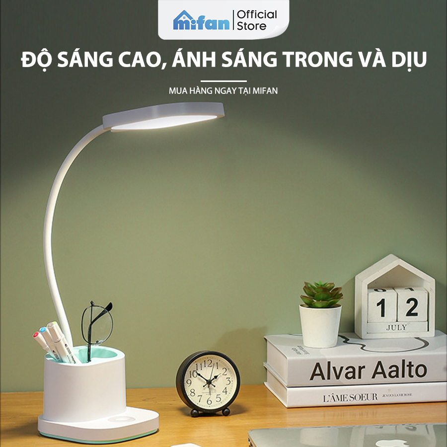 Đèn học để bàn chống cận tích điện Weidasi 6078 - LED 3 mức độ sáng bảo vệ mắt đọc sách làm việc - Thân mềm xoay linh hoạt