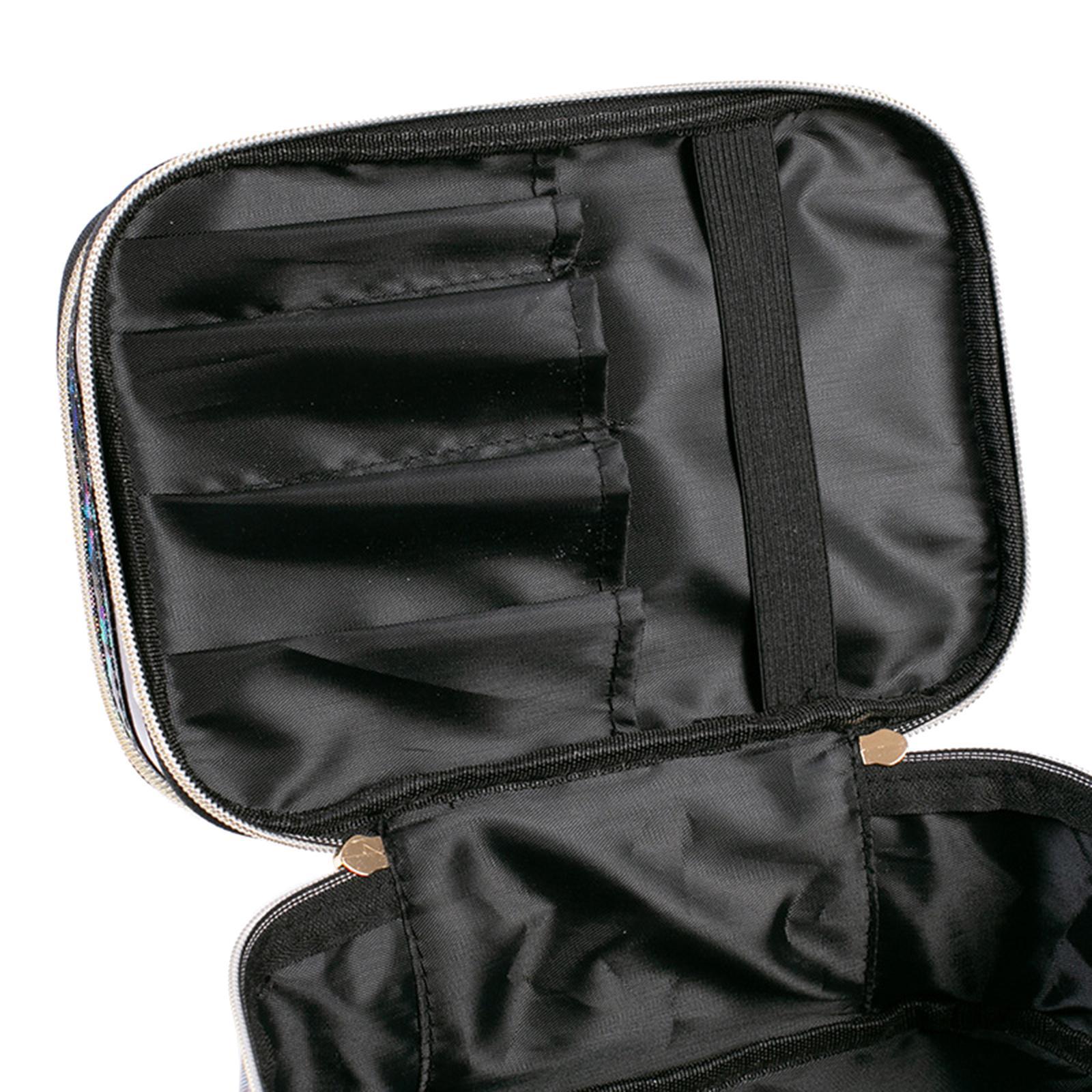 Double Layer Cosmetic Bag Makeup Bag Toiletry Bag Transparent Makeup Brush Bags Quality Zipper