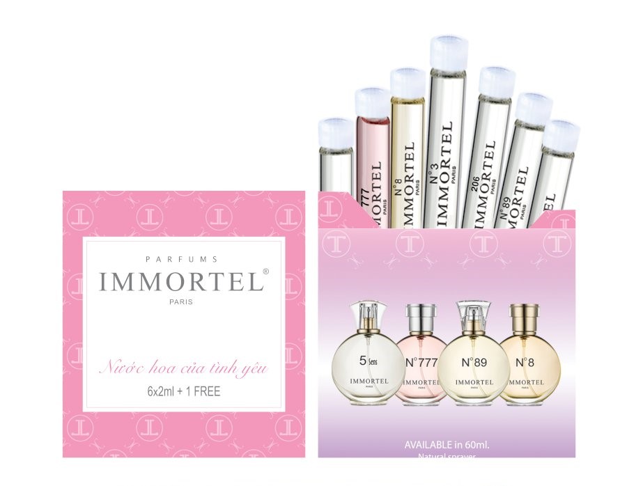 Bộ Nước Hoa IMMORTEL Mini 6 +1 Free No777 chai xức 2ml - Eau De Parfum