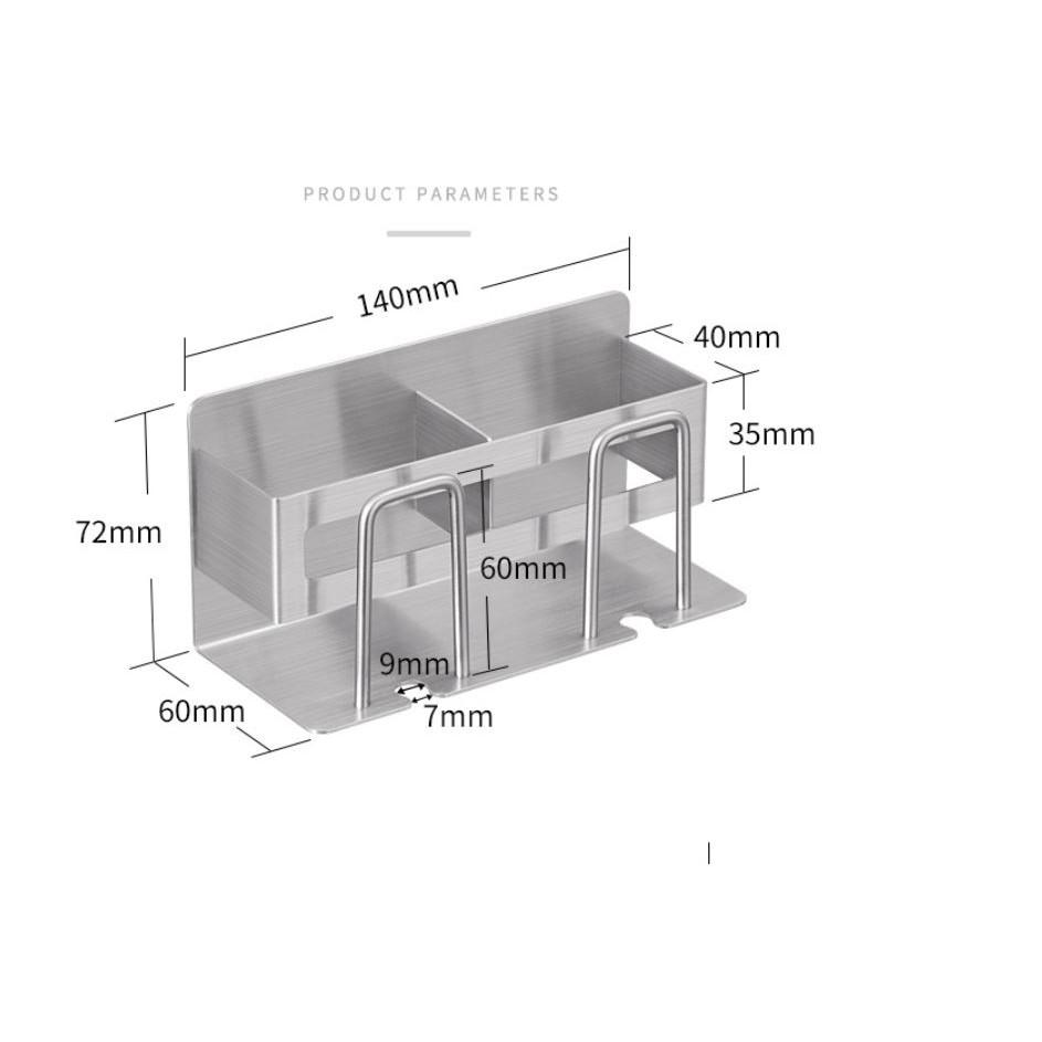 Giá INOX dán  để bàn chải và cốc HÀNG ĐẸP