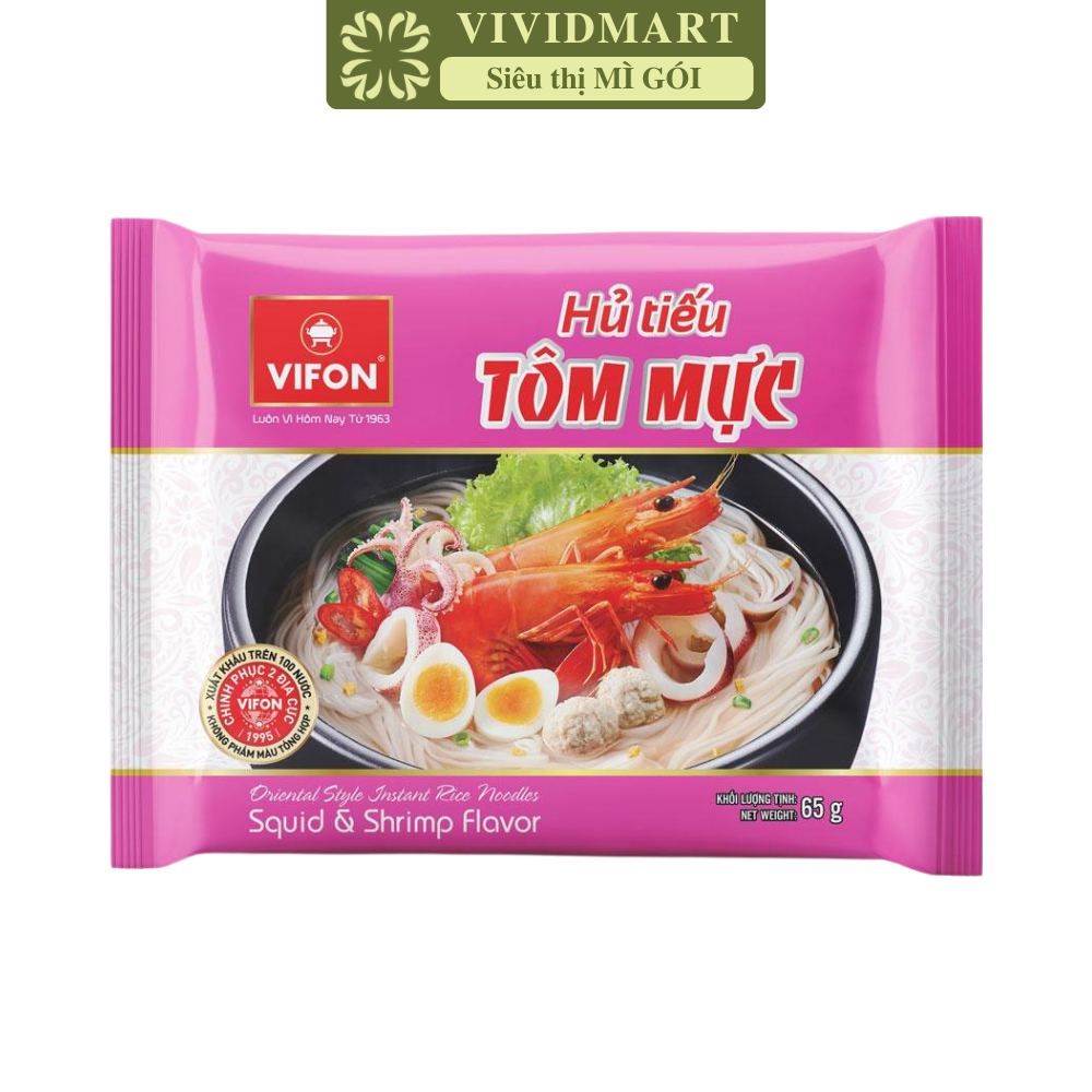 VIFON - Hủ tiếu Vifon hủ tiếu Tôm mực, Hủ tíu Tôm mực Vifon, Hủ tiếu Tôm mực Vifon, Hủ tíu Vifon (65g/gói)