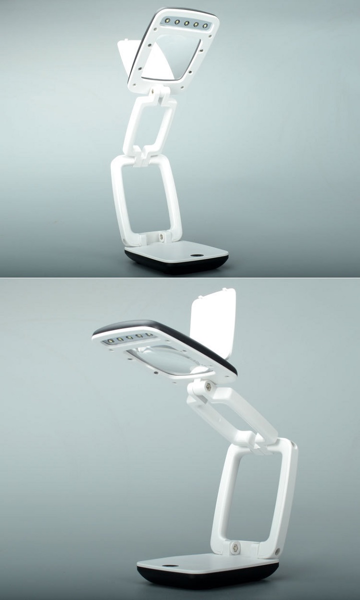 Kính lúp 3X siêu tiện dụng gập mở dễ dàng, có đèn led trợ sáng
