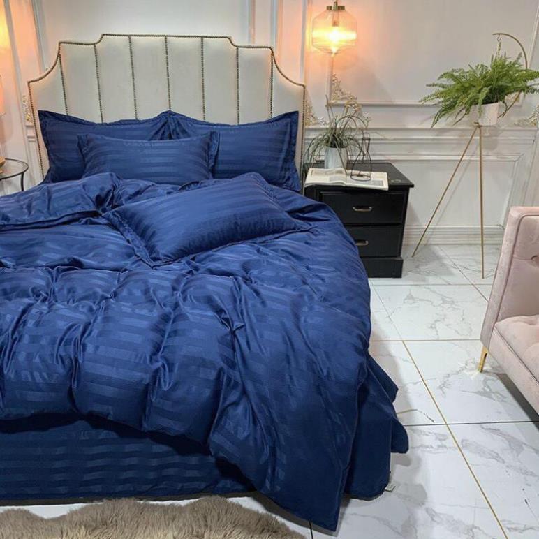 Bộ chăn ga gối Cotton 3F kẻ sọc khách sạn đủ kích thước 1m2*2m*2m2
