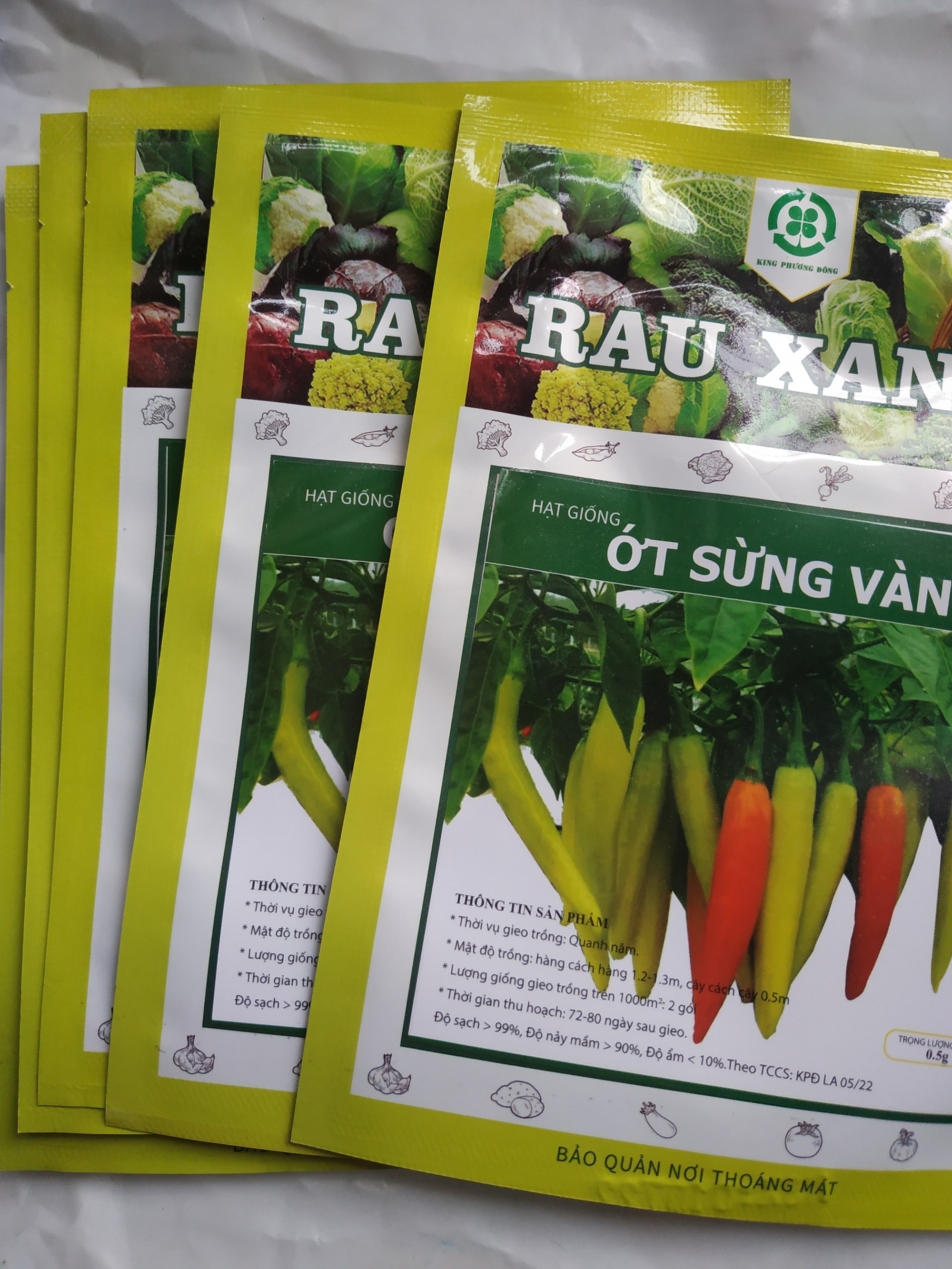 Combo 10 gói Hạt giống ỚT SỪNG VÀNG - gói 0.5 gram