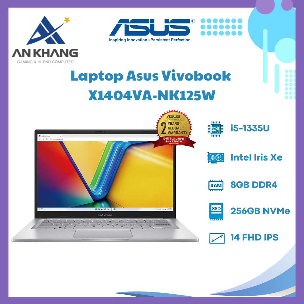 Laptop Asus Vivobook 14 X1404VA-NK125W - Hàng Chính Hãng - Bảo Hành 24 Tháng.