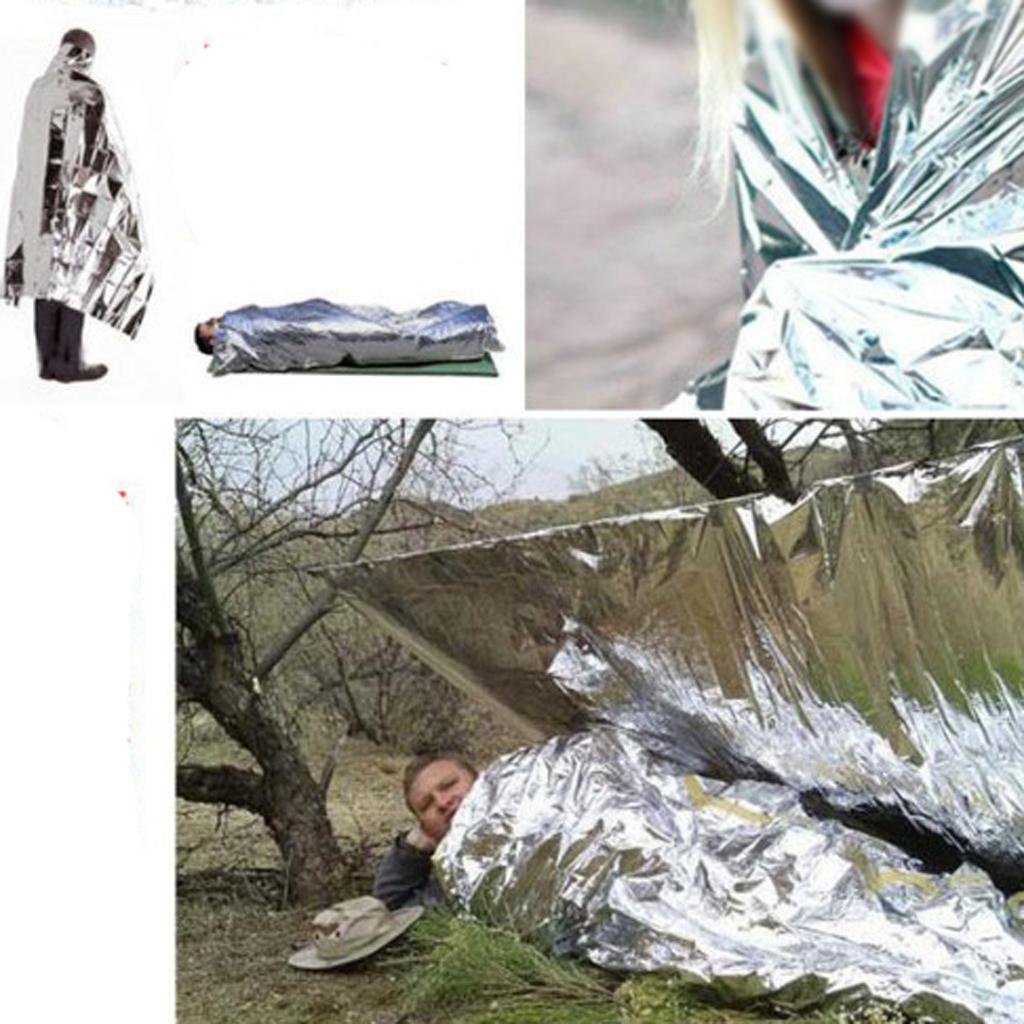 Outdoor First Aid Blanket Emergency Survival Sleeping Bags Silver 210x130cm