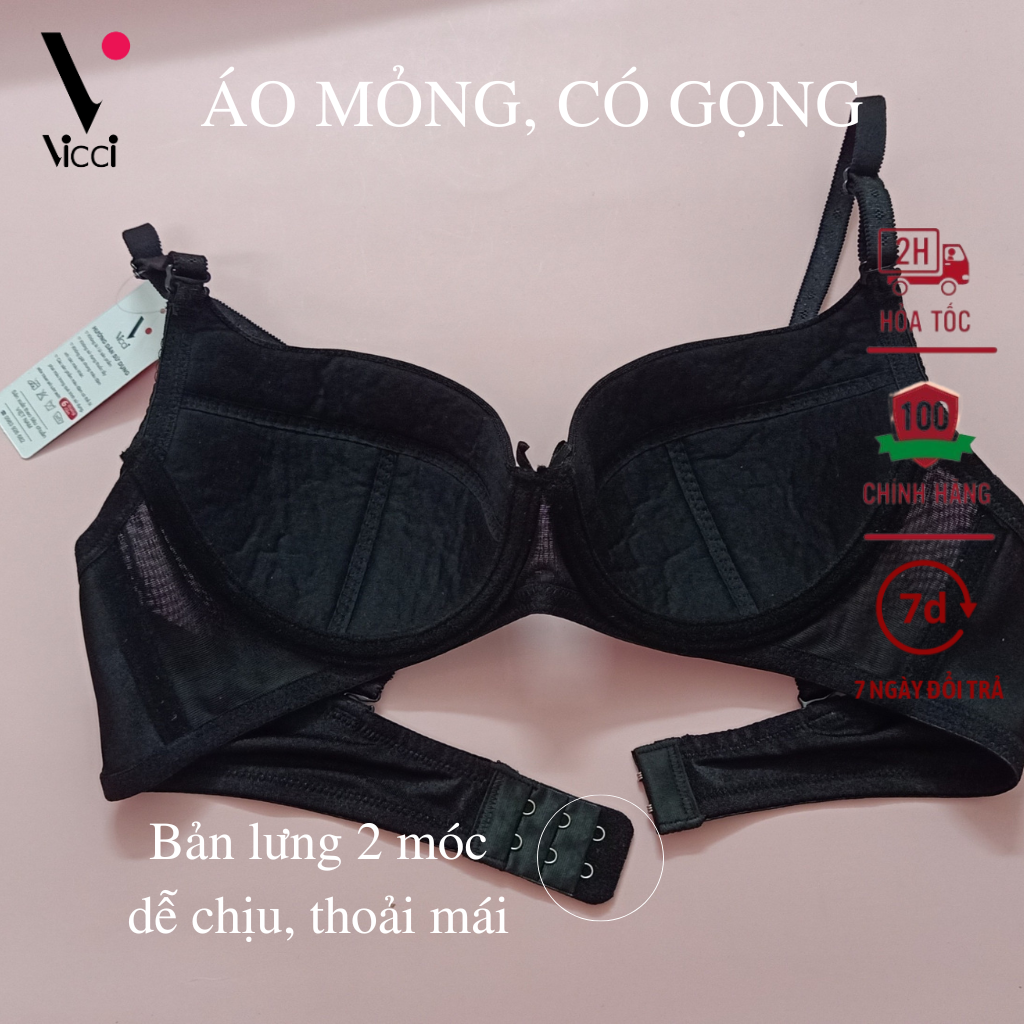 Áo lót nữ nâng ngực mỏng, có gọng Vicci AV.04 cúp chéo không đệm mút, dây vai có thể tháo rời, mềm mại, thoáng mát tạo cảm giác dễ chịu, thoải mái tuyệt đối