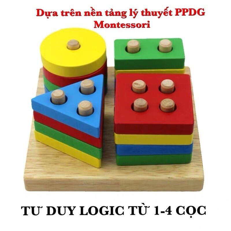 Đồ chơi trí tuệ - Combo 6 món đồ chơi gỗ cho trẻ em từ 1-3 tuổi - DOZKIDZ