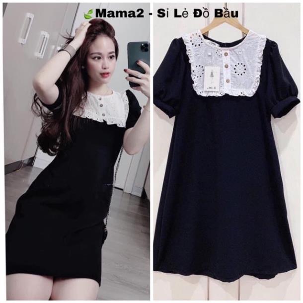 Váy bầu thiết kếchất lụa Hàn siêu mềm siêu mịnmặc đi làm đi chơi đều đượcfree size 43~68kg