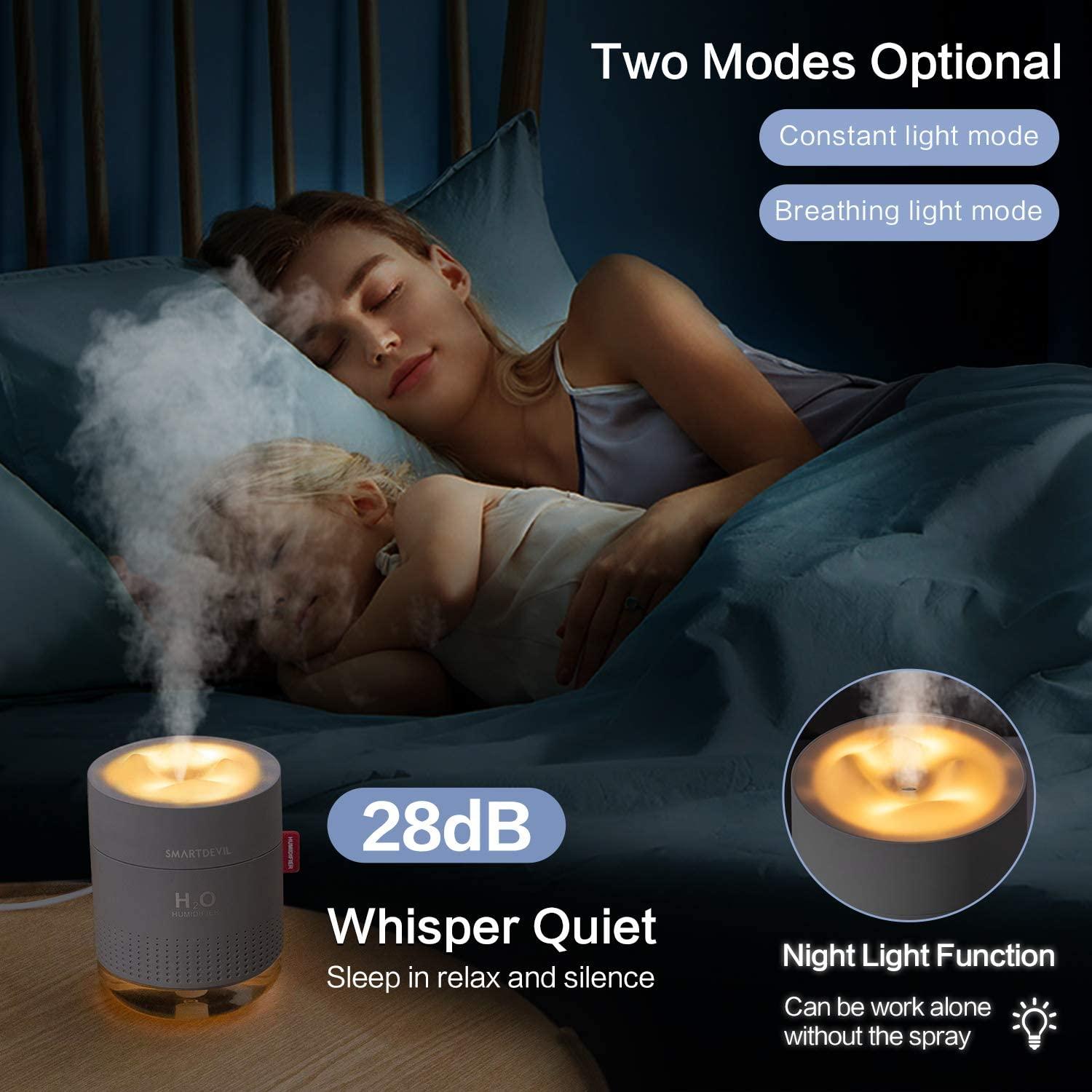 Phong Cách Mới Cá Nhân Để Bàn Thoáng Mát Sương Phun Sương Tạo Ẩm Không Khí 500Ml Sử Dụng Nguồn Điện USB Mini Di Động Thoáng Mát Sương Phun Sương Tạo Ẩm Không Khí Với Ban Đêm ánh Sáng