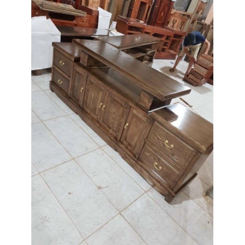 Kệ gỗ sồi sơn có 2 màu