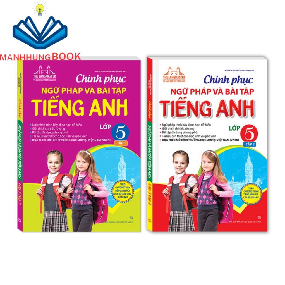 Sách - Combo 2c chinh Phục Ngữ Pháp Và Bài Tập Tiếng Anh Lớp 5(T1+T2)